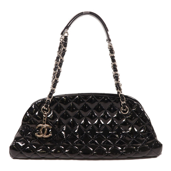 CHANEL CC SHW Chain Shoulder Bag Patent Leather Black v3