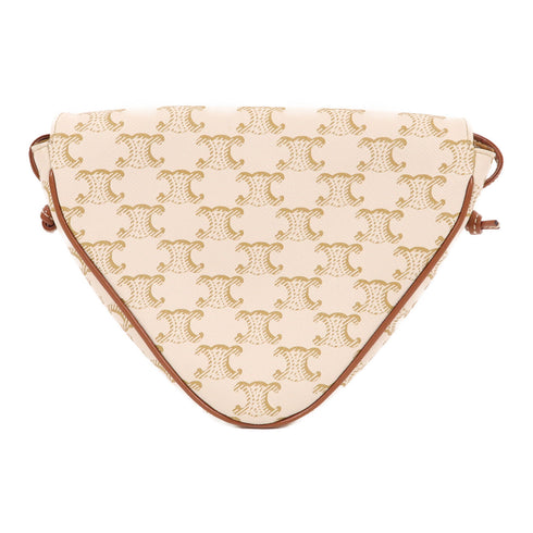 CELINE Triomphe Shoulder Bag 195902 Canvas Ivory/Brown