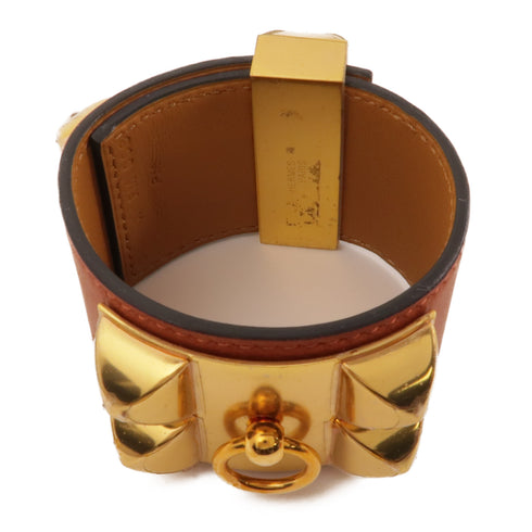 HERMES GHW CDC Bracelet Veau Swift Leather Brown