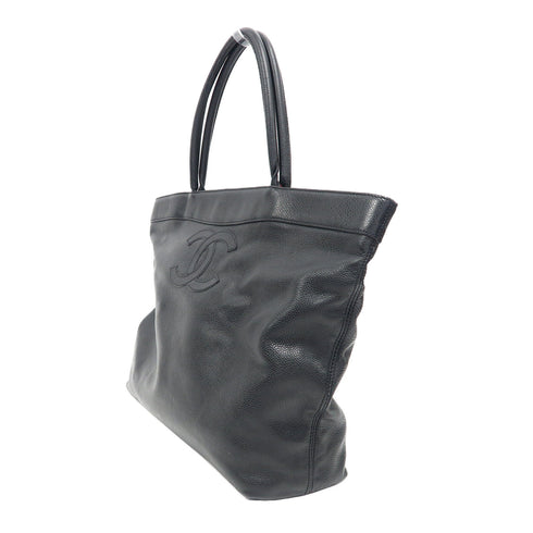 CHANEL CC GHW Shoulder Bag Tote Bag Caviar Leather Black