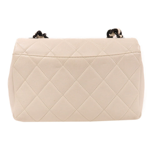 CHANEL CC Matelasse Small Flap Chain Shoulder Bag AS2302 Calfskin Leather White
