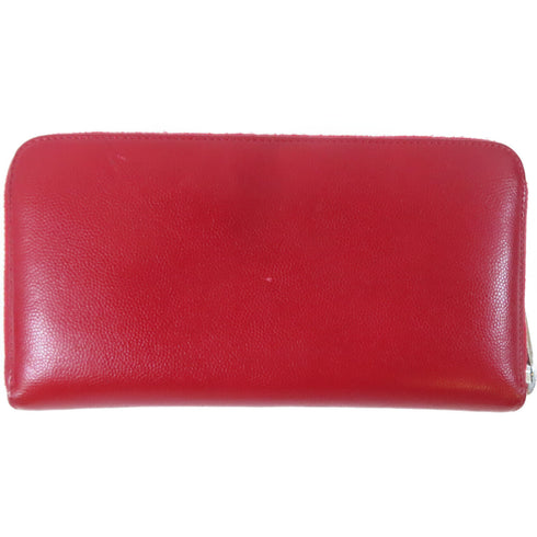 CHANEL CC SHW Long Wallet Calfskin Leather Red