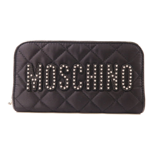 MOSCHINO SHW Zipper Long Wallet Nylon Black