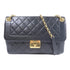 CHANEL Quilted CC GHW Chain Shoulder Bag Calfskin Leather Black v2