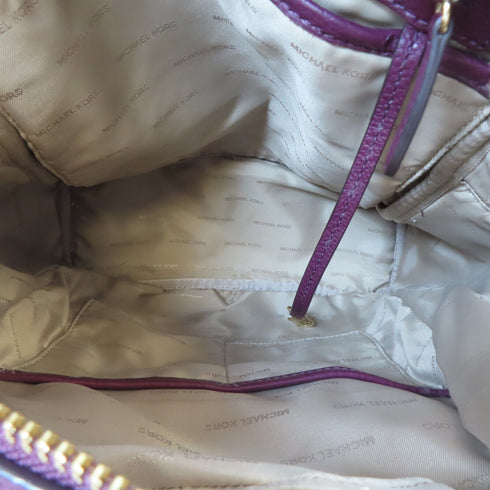 Michael Kors MK GHW Backpack Rucksack 3MS5DN Calfskin Leather Purple