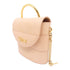 Chloe GHW Aby Lock 2 Way Chain Shoulder Bag Calfskin Leather Beige