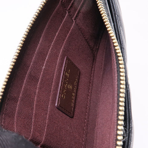 CHANEL CC GHW Long Wallet Lambskin Leather Black