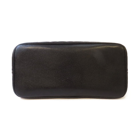 CHANEL Quilted CC SHW Tote Bag Shoulder Bag Caviar Leather Black