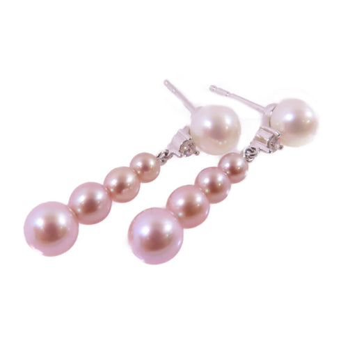 MIKIMOTO SHW Pearl Earrings 925 Sterling Silver