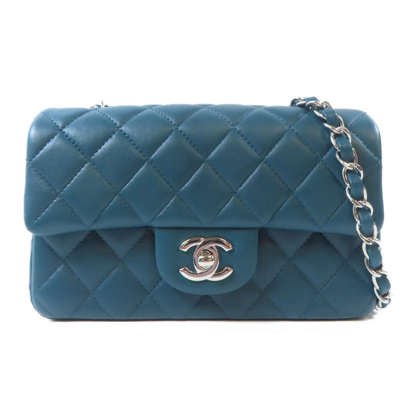 CHANEL CC SHW Classic Mini Flap Bag Chain Shoulder A69900Y Calfskin Green