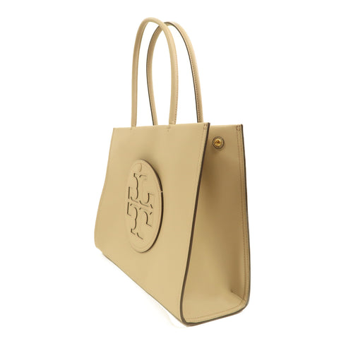 Tory Burch GHW 2 Way Shoulder Bag Handbag Calfskin Leather Beige