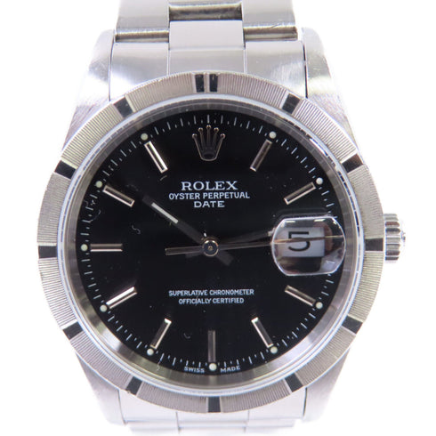 ROLEX Oyster Perpetual Automatic Watch Stainless Steel 15210 Black
