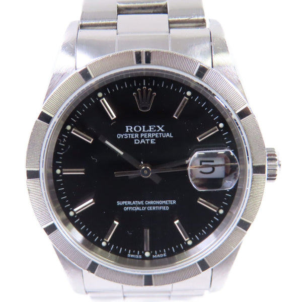 ROLEX Oyster Perpetual Automatic Watch Stainless Steel 15210 Black