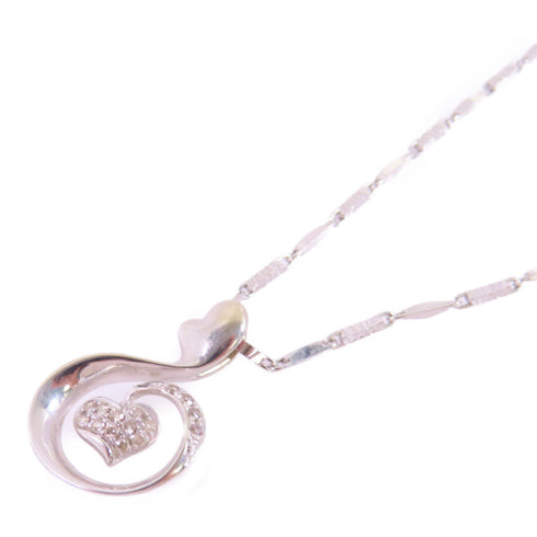 Fine Jewelry 0.09ct Diamond Necklace 18K White Gold