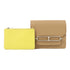 HERMES PHW Roulis Slim Wallet Evercolor Leather Biscuit Brown Yellow Lime