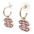 CHANEL CC Rhinestones CC Earrings 06/A Metal Red Gold Tone Color