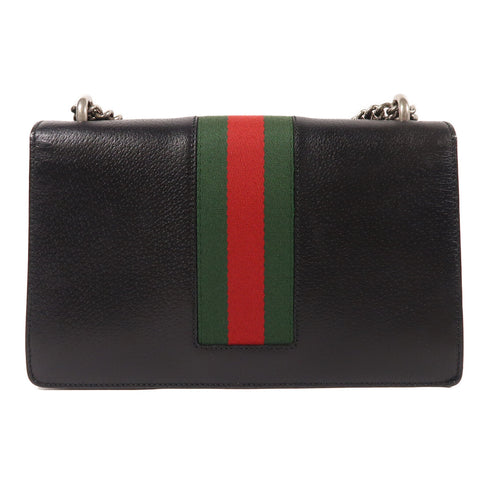 GUCCI GG Dionysus Chain Shoulder Bag 400429 Calfskin Leather Black