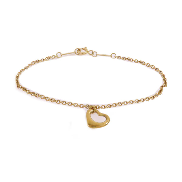 TIFFANY&CO Open Heart Bracelet 18K Yellow Gold