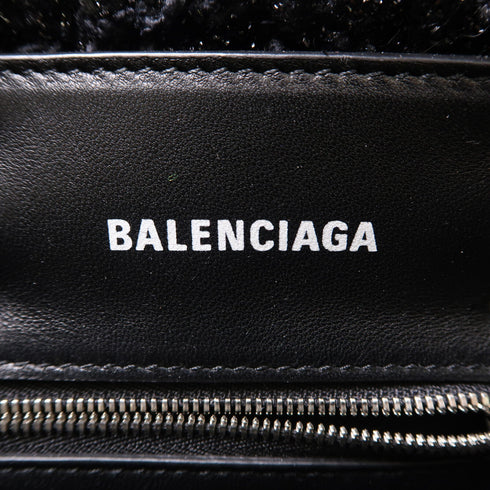 BALENCIAGA SHW Mini Bistro 2way Shoulder Bag Tweed Black