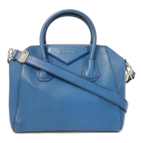 GIVENCHY SHW 2 Way Shoulder Bag Calfskin Leather Blue