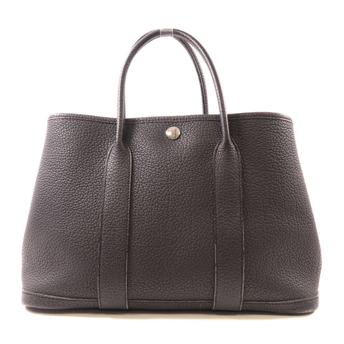 HERMES SHW Garden Party TPM Handbag Negonda Leather Noir Black