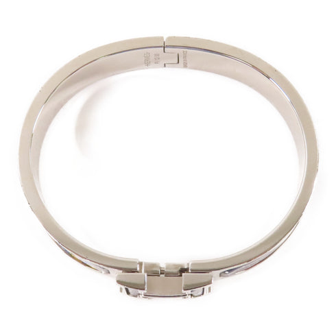 HERMES PHW Clic H Bracelet Metal Silver/Navy