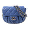 CHANEL Quilted CC SHW Chain Shoulder Bag Calfskin Leather Blue v1
