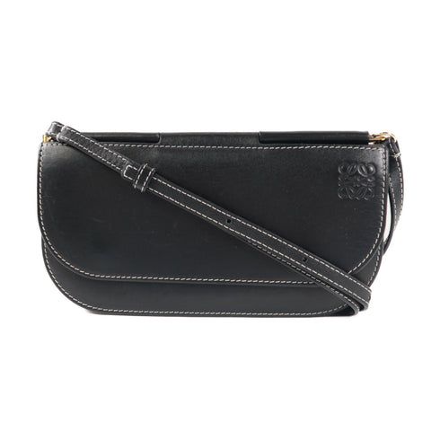LOEWE GHW Gate Pochette Bag Shoulder Bag Calfskin Leather Black