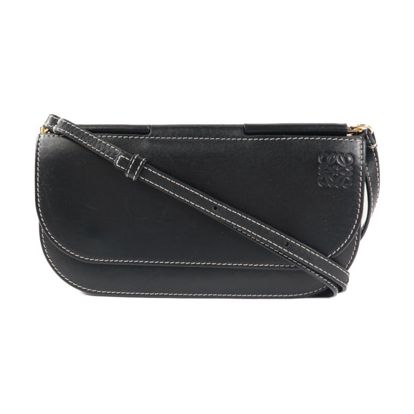 LOEWE GHW Gate Pochette Bag Shoulder Bag Calfskin Leather Black