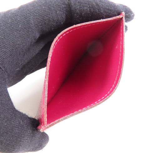 LOUIS VUITTON LV Card Holder Leather Burgundy