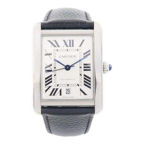 CARTIER Tank Solo Automatic Watch W5200027 Stainless Steel/Leather Silver