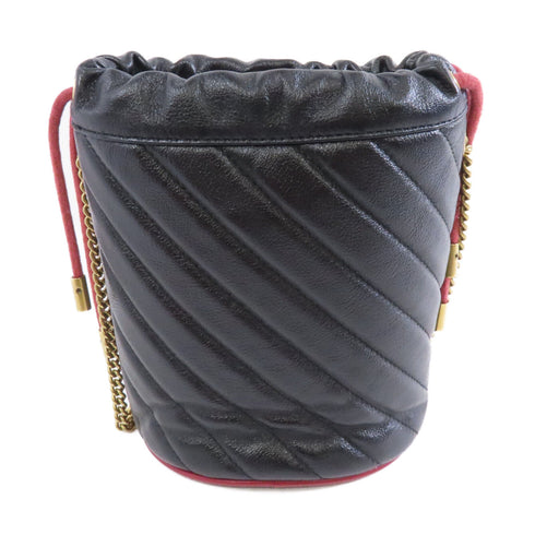 GUCCI GHW GG Marmont Chain Shoulder Bag 573817 Calfskin Leather Black