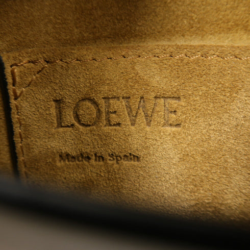 LOEWE GHW Gate Shoulder Bag Calfskin Leather Dark Purple/Brown