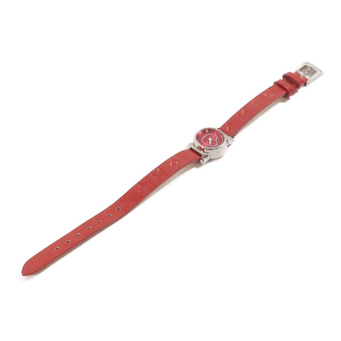 LOUIS VUITTON LV Tambour Quartz Watch Q151Z Stainless Steel/Leather Red