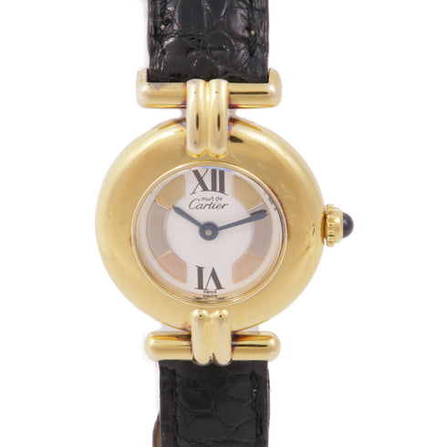 CARTIER Must De Cartier 1902 Quartz Watch GP White