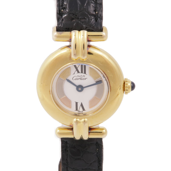 CARTIER Must De Cartier 1902 Quartz Watch GP White