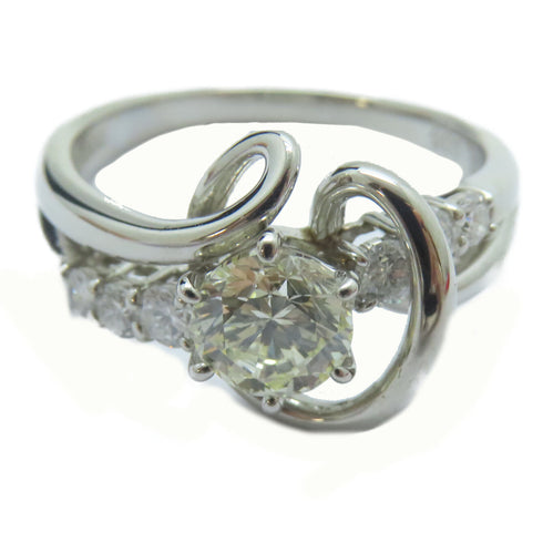 FINE JEWELRY 1.012ct Diamond 0.35ct Diamond Ring PT900 Platinum US#8.75