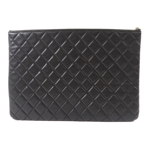 CHANEL CC SHW Clutch Lambskin Leather Black