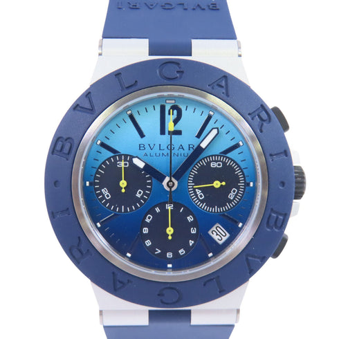 BVLGARI Capri Chronograph Edition 103844 Automatic Watch Rubber Belt Aluminium