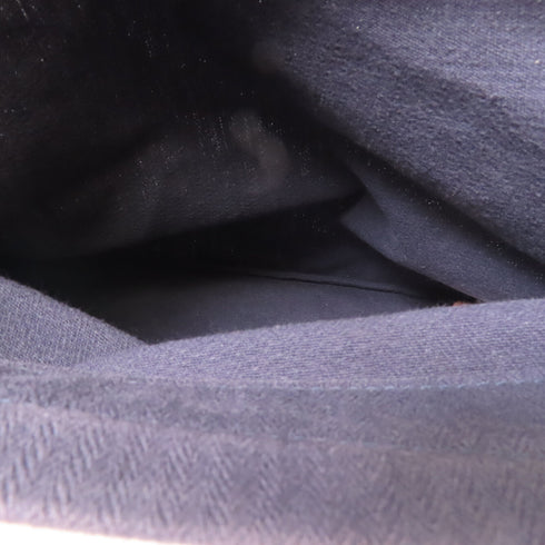 HERMES PHW Aline Shoulder Bag Cotton/Calfskin Leather Navy