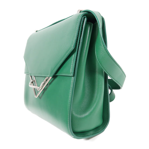 BOTTEGA VENETA BV SHW The Clip Shoulder Bag Calfskin Leather Green