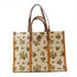 Tory Burch GHW Tote Bag 2 Way Bag Canvas/Calfskin Leather Beige/Yellow/Green