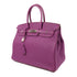 HERMES PHW Birkin 35 Hand Bag Clemence Leather Purple Anemone