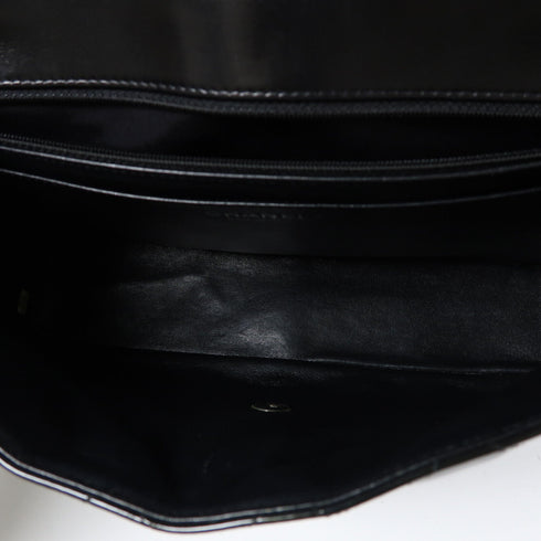 CHANEL CC SHW Large Classic Chain Shoulder Bag Patent Leather Black v1