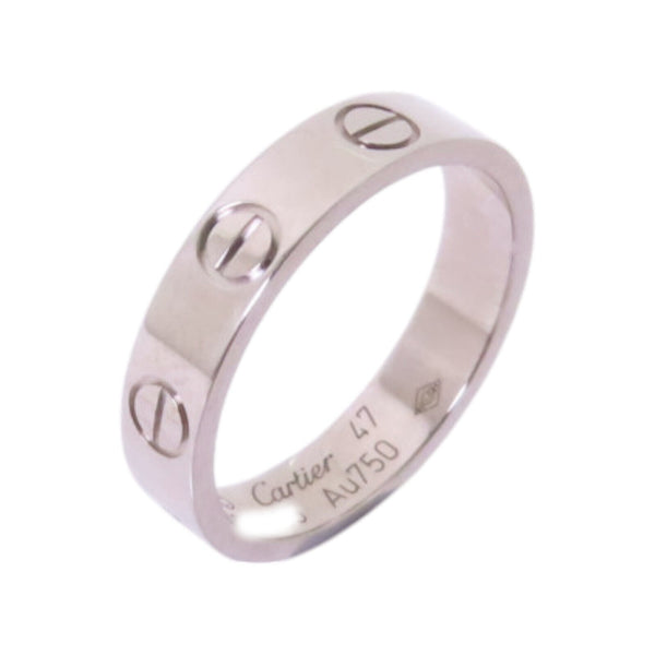 CARTIER Mini Love Ring Cartier#47 US#3.75 18K White Gold