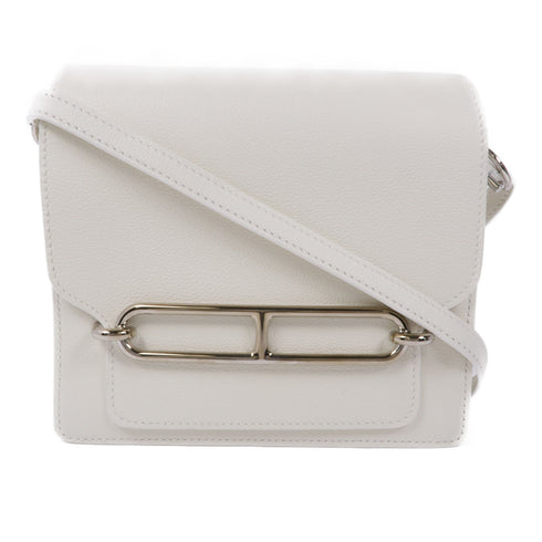 HERMES PHW Mini Roulis Shoulder Bag Evercolor Leather Gris Parle