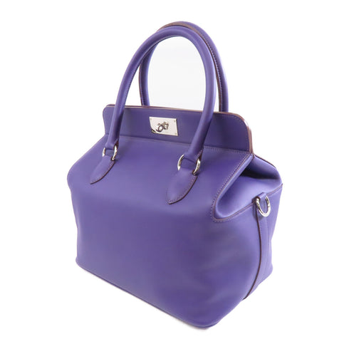 HERMES PHW Toolbox 26 2way Shoulder Bag Veau Swift Leather Iris Purple