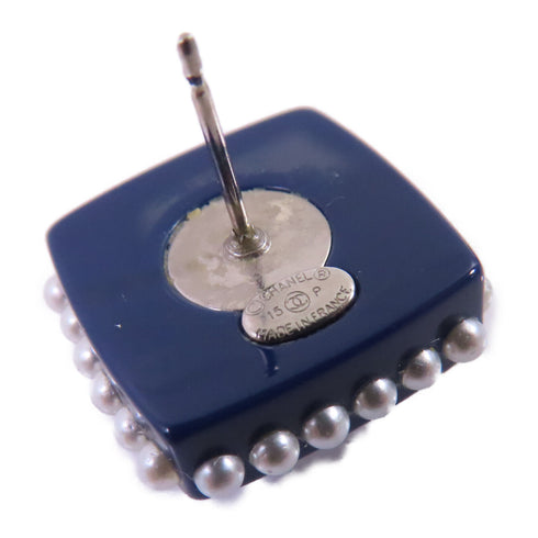 CHANEL CC Earrings 15/P PVC Blue White