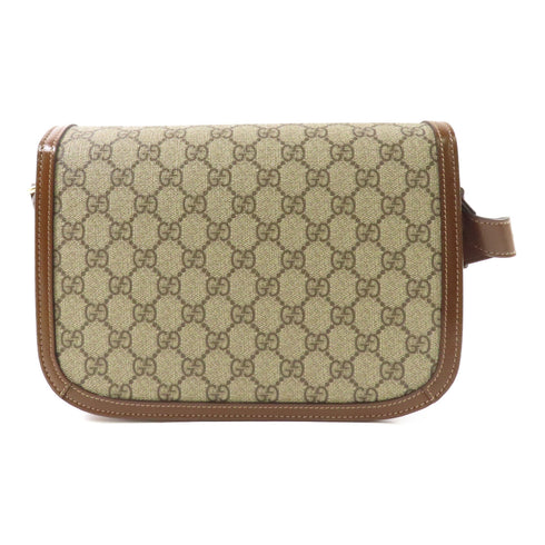 GUCCI GG GHW Horsebit 1955 2 Way Bag 602204 Coated Canvas Brown