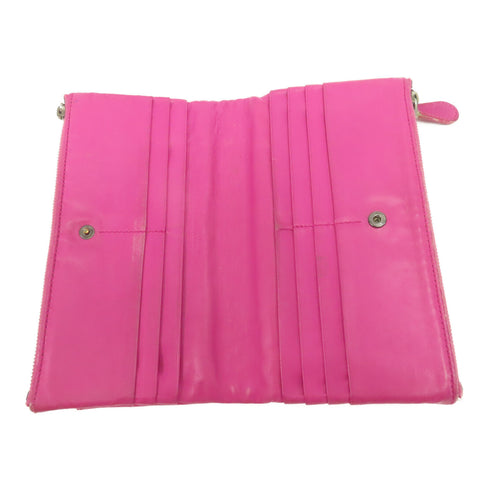 BOTTEGA VENETA BV GHW Long Wallet Calfskin Leather Purple